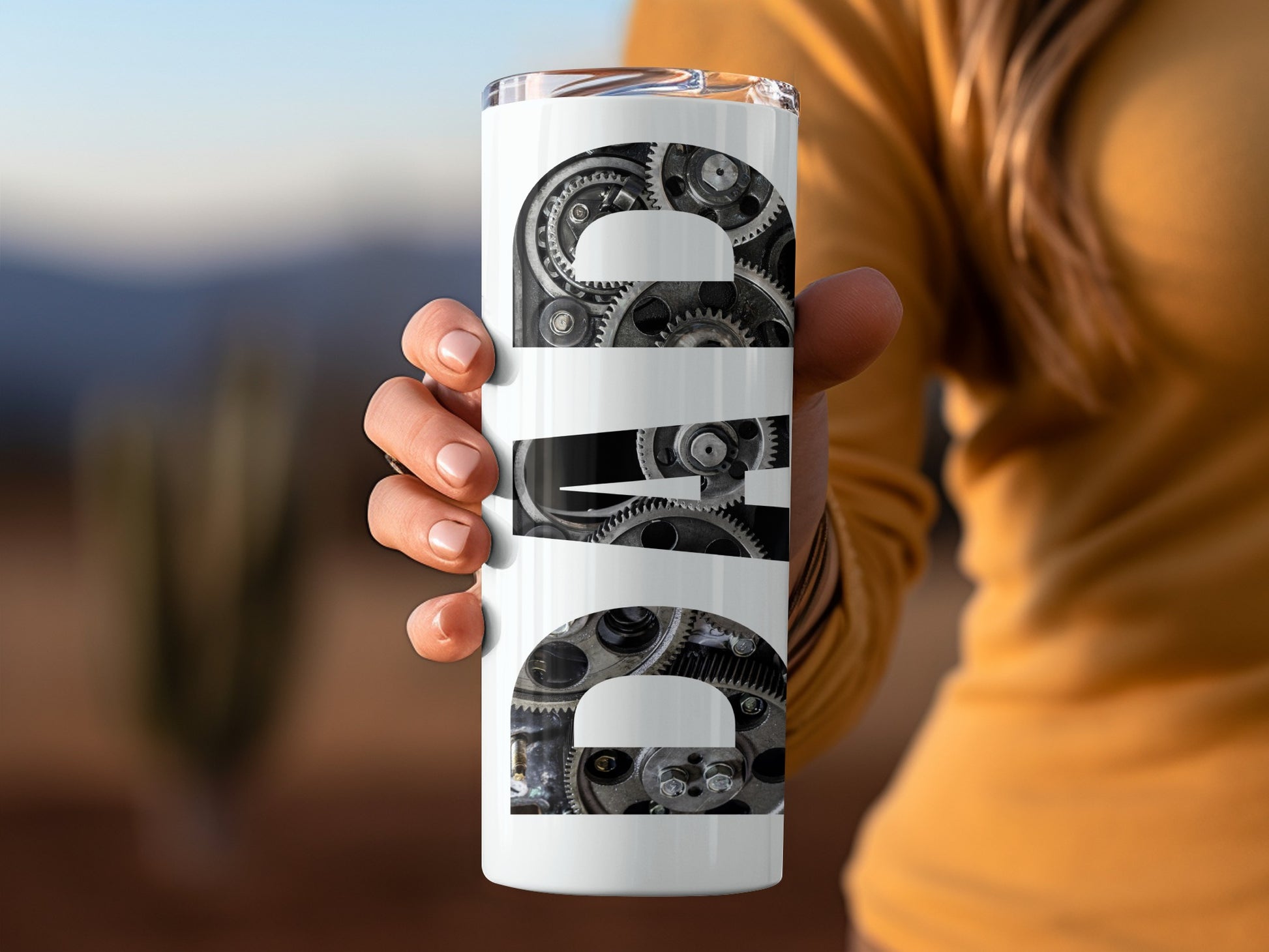 Geared Engine Design Insulated Tumbler Cup Product