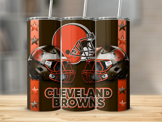 Cleveland Browns Helmets Stars Design Graphics Tumblers