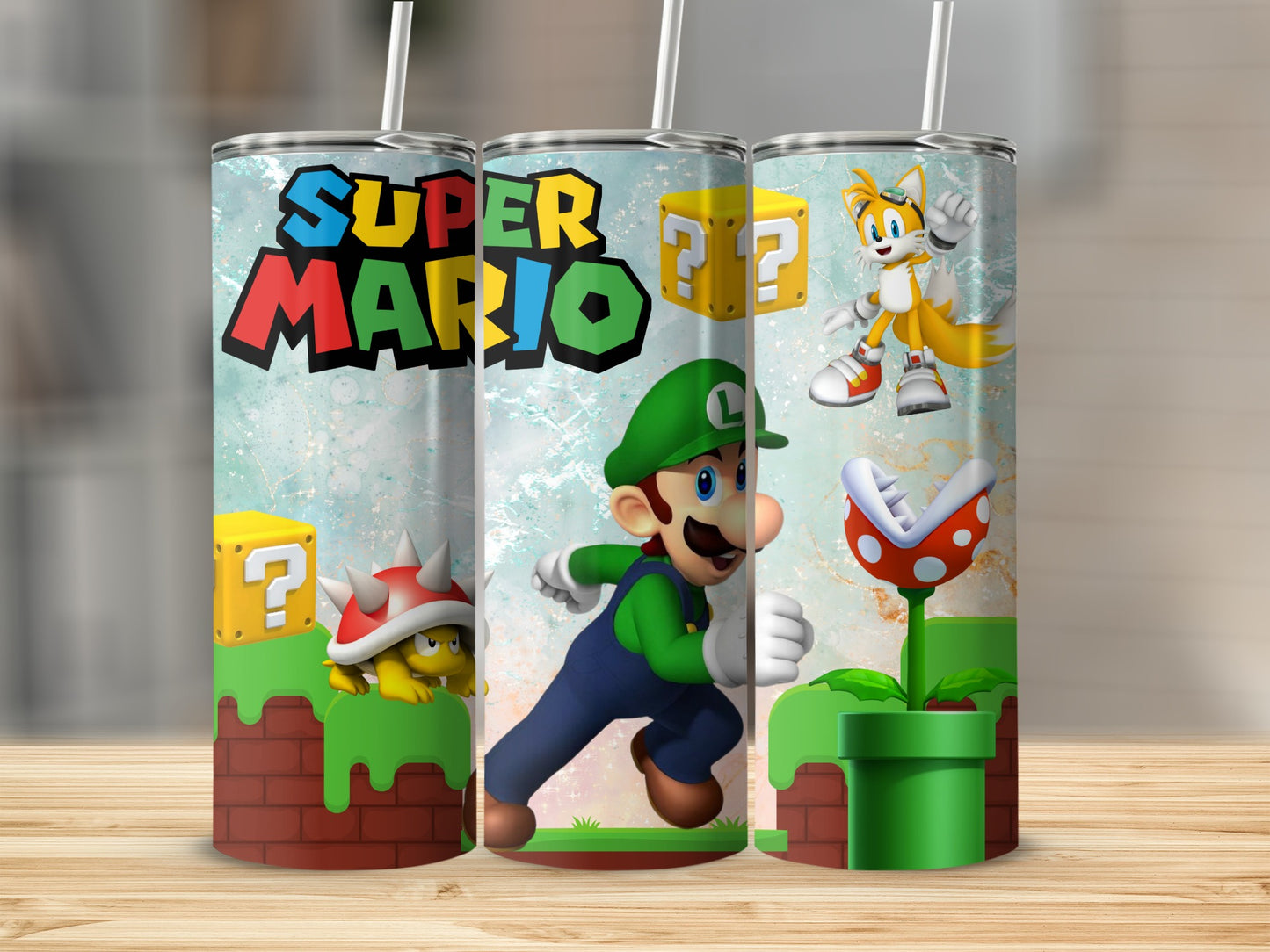 Super Mario Luigi and Friends Tumbler Design