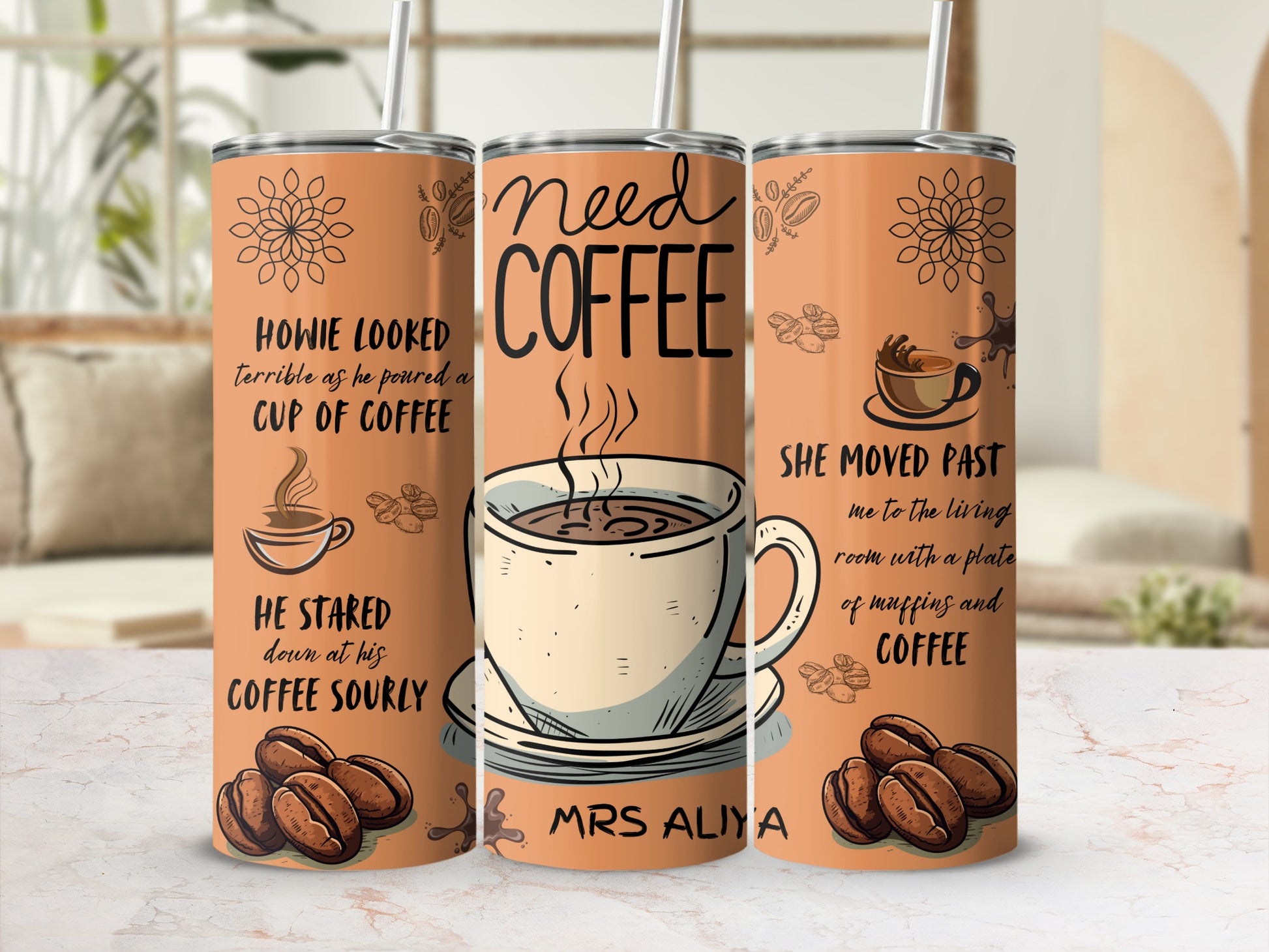 Need Coffee Howie Looked Terrible Coffee Tumbler
