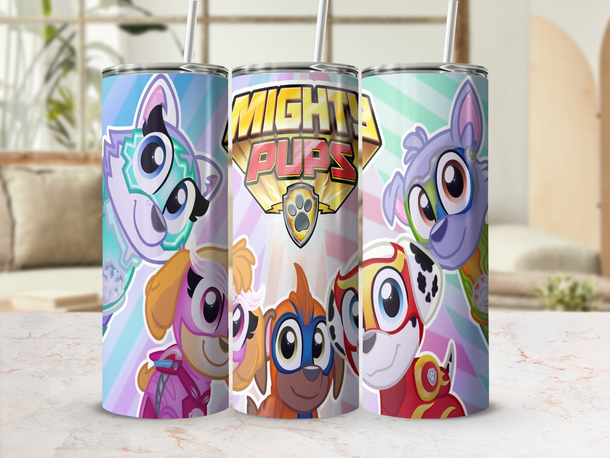 Mighty Pups Cartoon Animal Straight Tumbler Cup