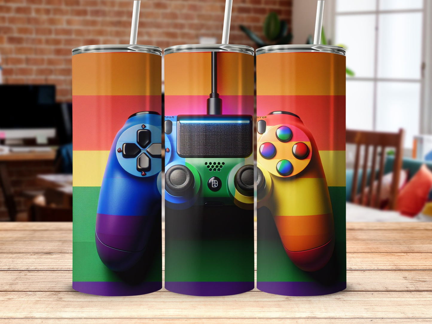 Colorful Gaming Controllers Design Tumbler