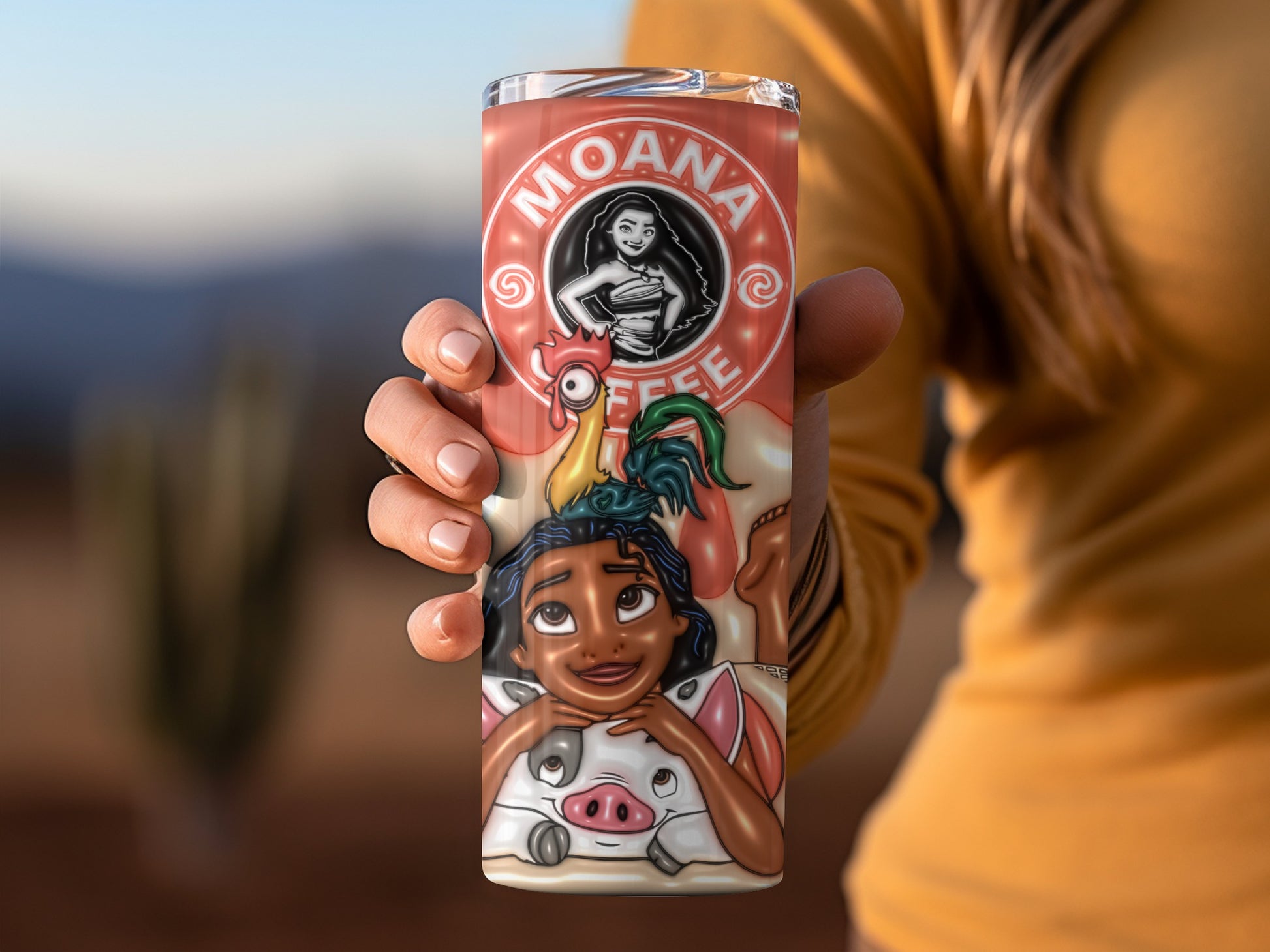 Moana Coffee Themed Travel Tumbler for Disney Fans