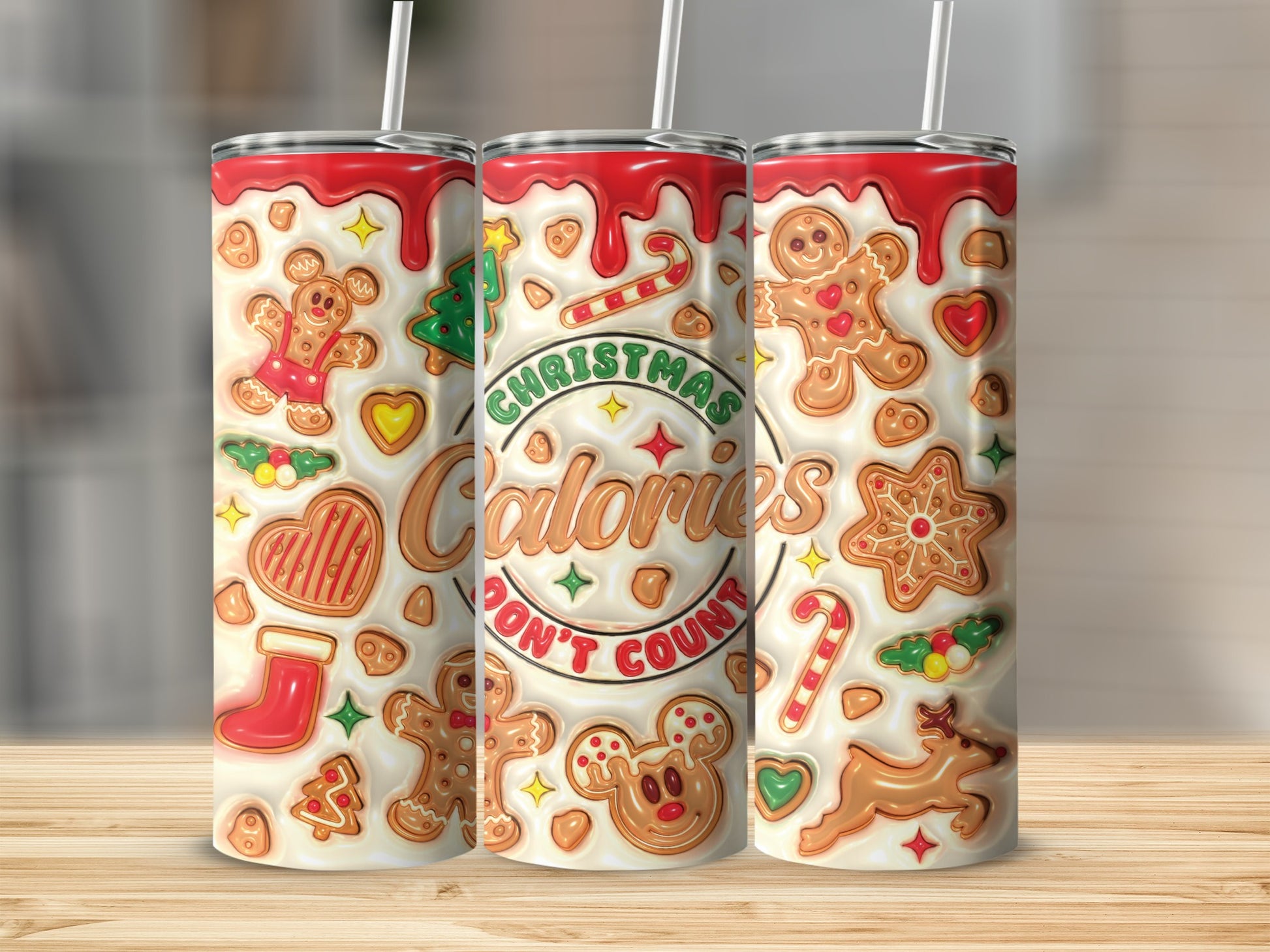 Christmas Calories Don't Count Gingerbread Tumbler
