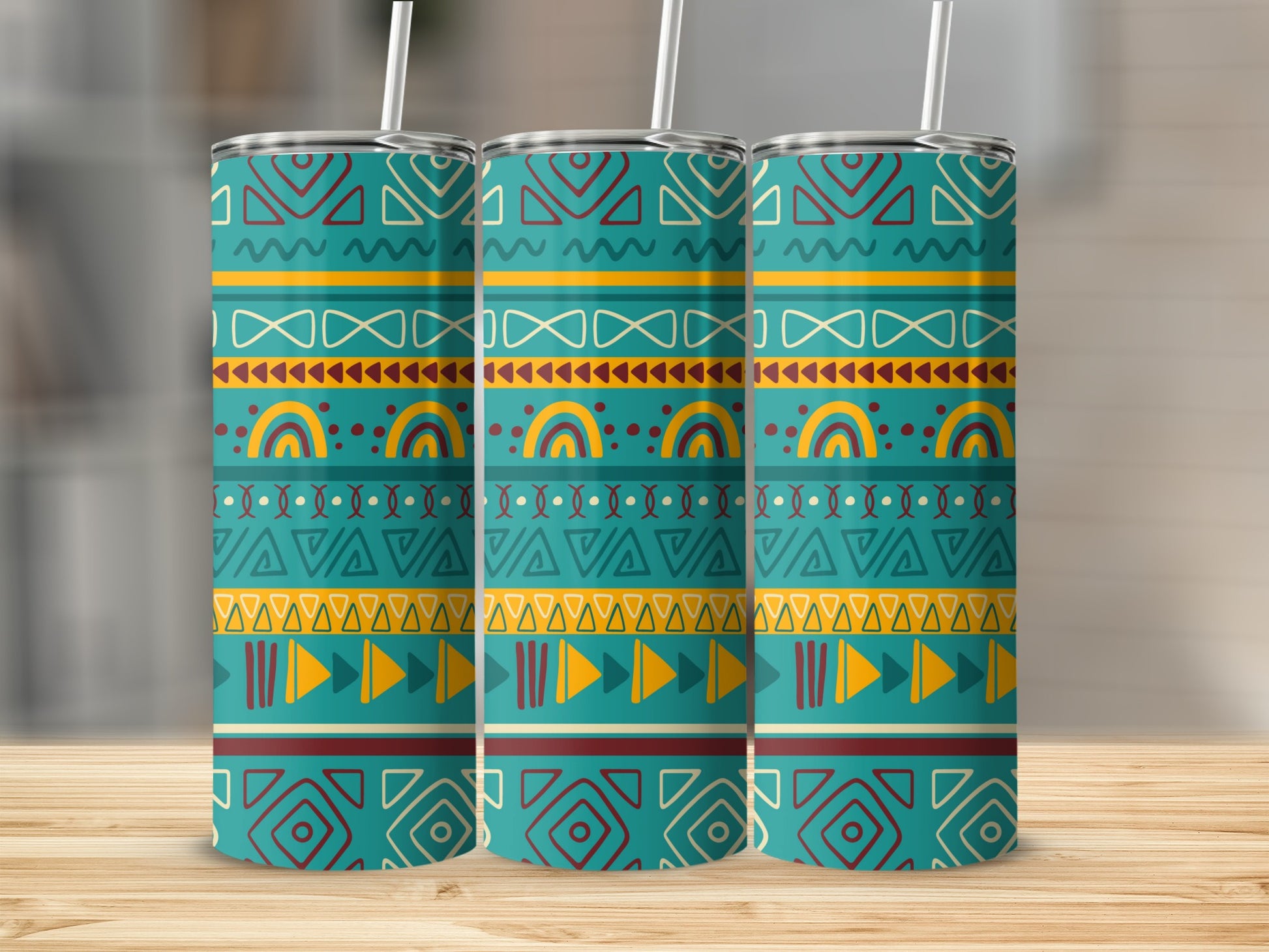 Colorful Tribal Patterned Tumblers 20 oz