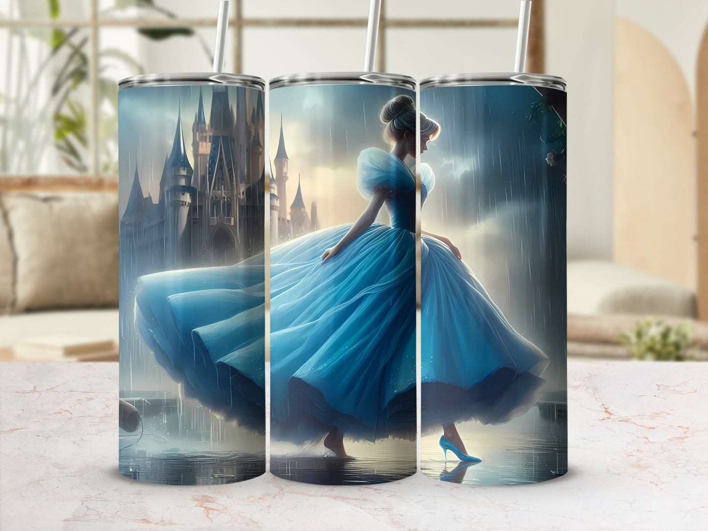Enchanting Princess with Castle Design Tumbler