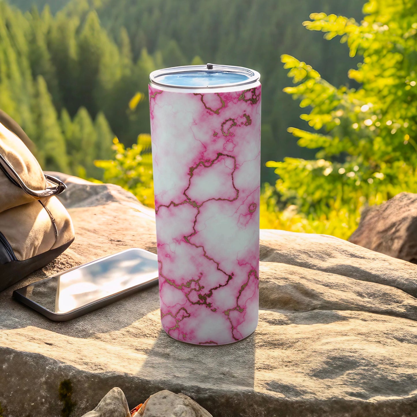 Pink Gold Marble Design Insulated Tumbler product type