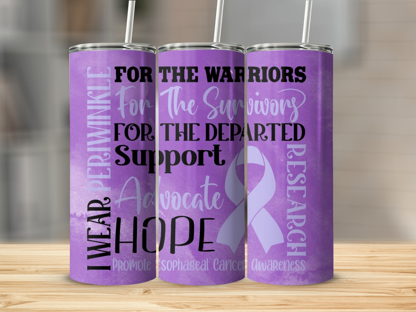 Esophageal Cancer Awareness Periwinkle Tumbler Cup