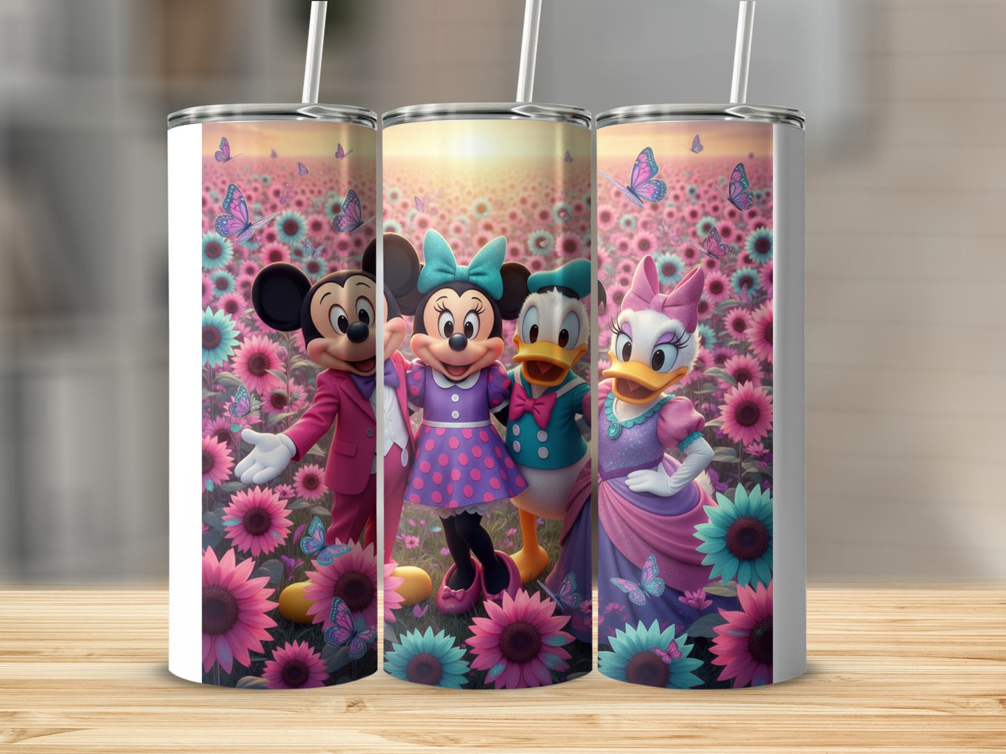 Colorful Characters in Sunflower Field Insulated Tumblers