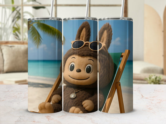 Cute Character in Sunglasses by the Beach Tumbler