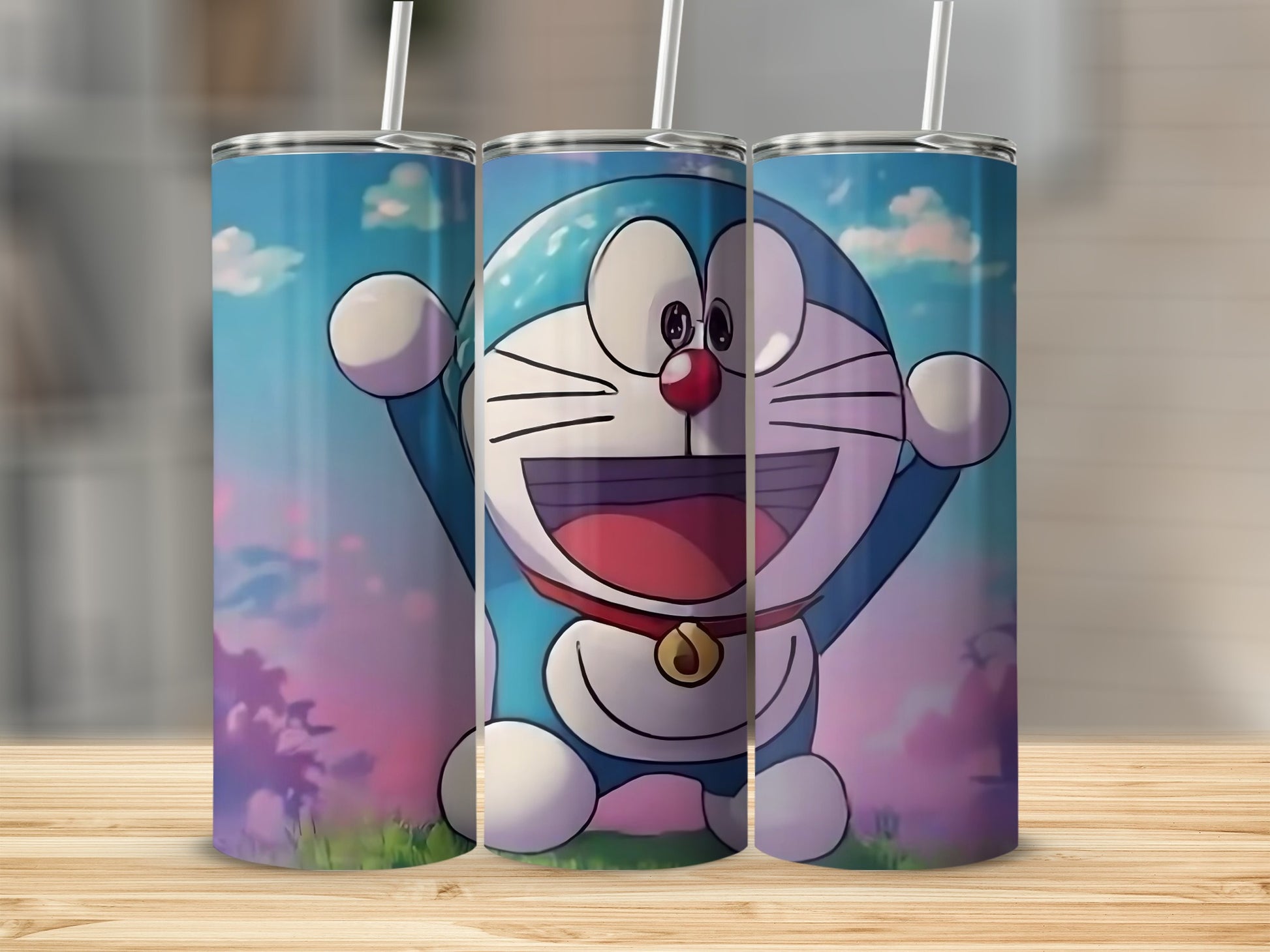 Cute Cartoon Character with Blue Background Tumbler