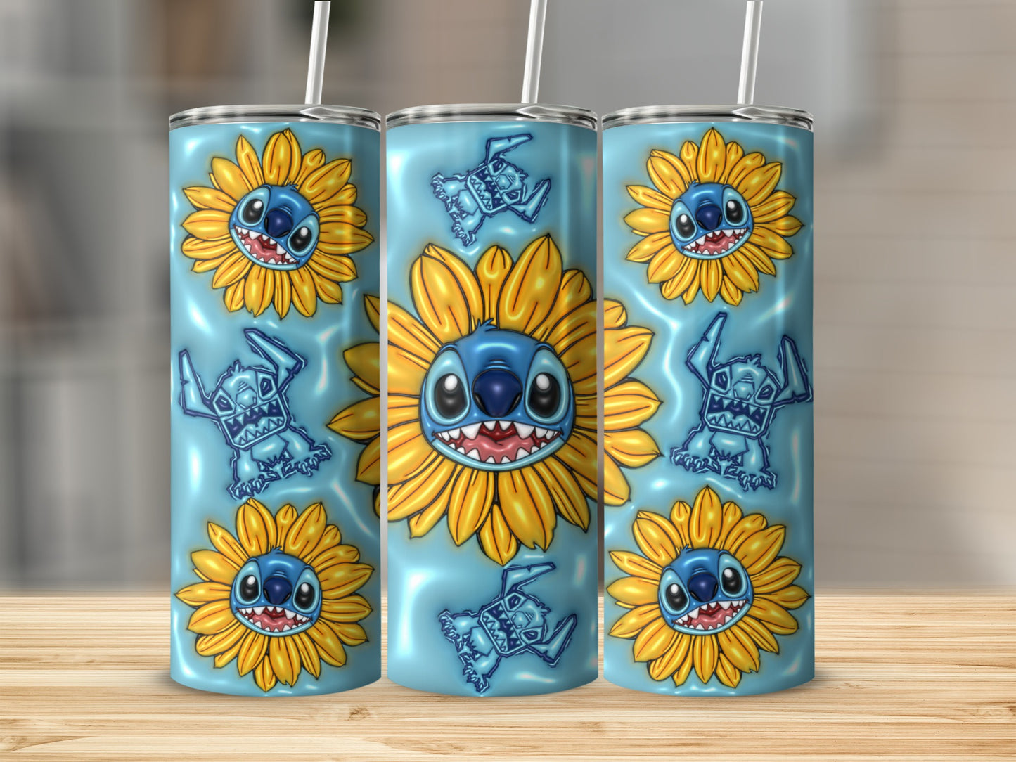 Cute Cartoon Character Sunflower Design Tumbler