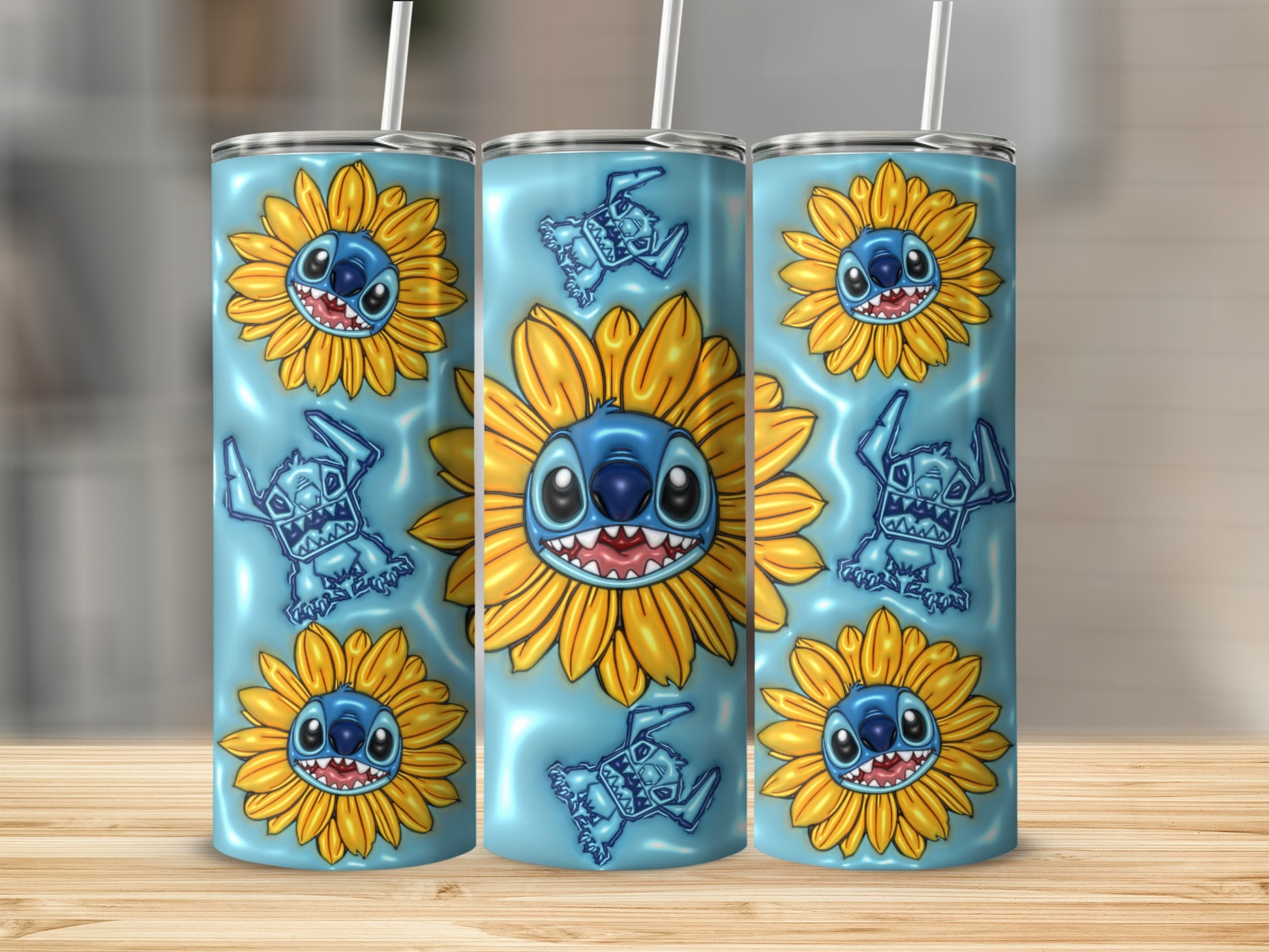 Cute Cartoon Character Sunflower Design Tumbler