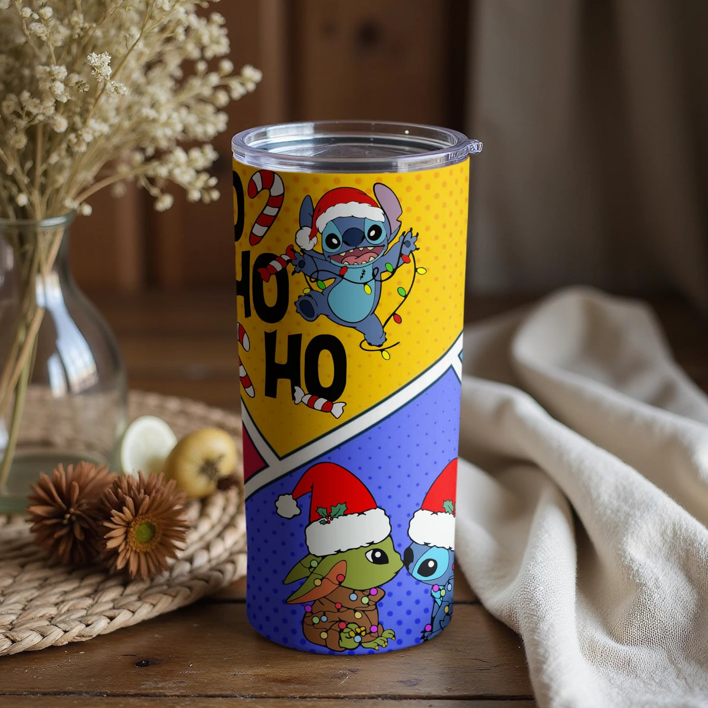 Colorful Christmas Cartoon Characters Tumbler