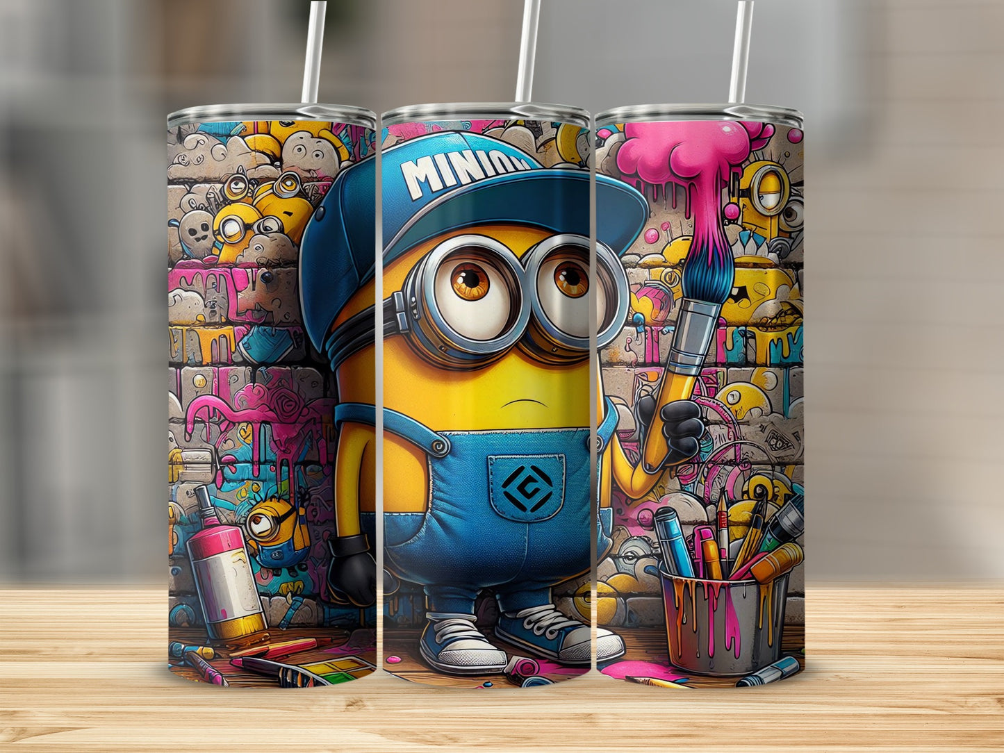 Colorful Minion Art Themed Tumblers for Fun Drinking