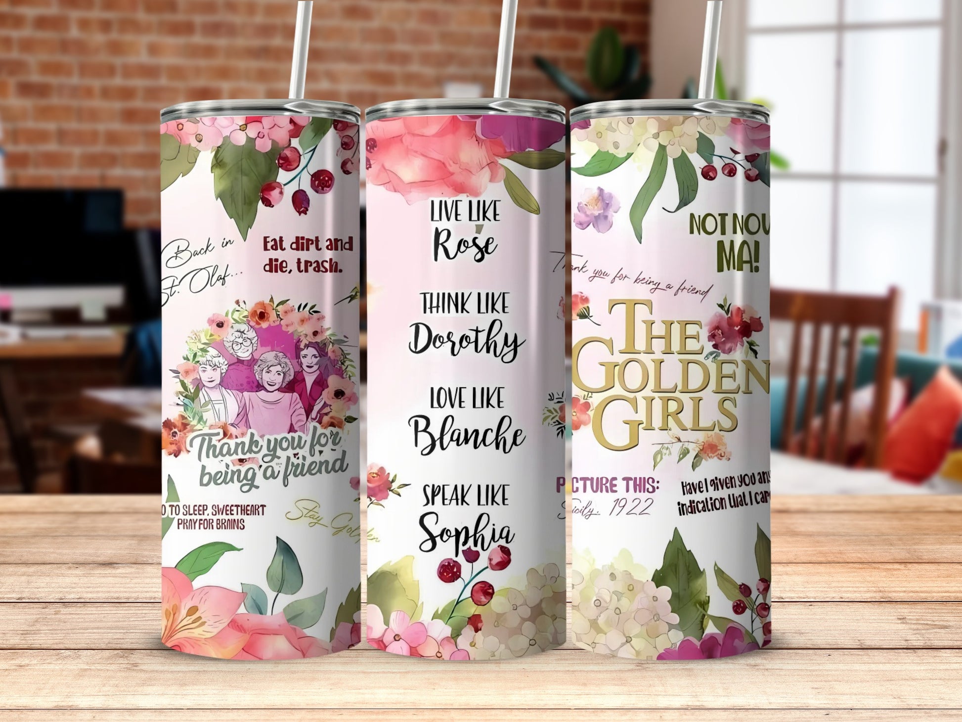 The Golden Girls Inspired Colorful Tumbler