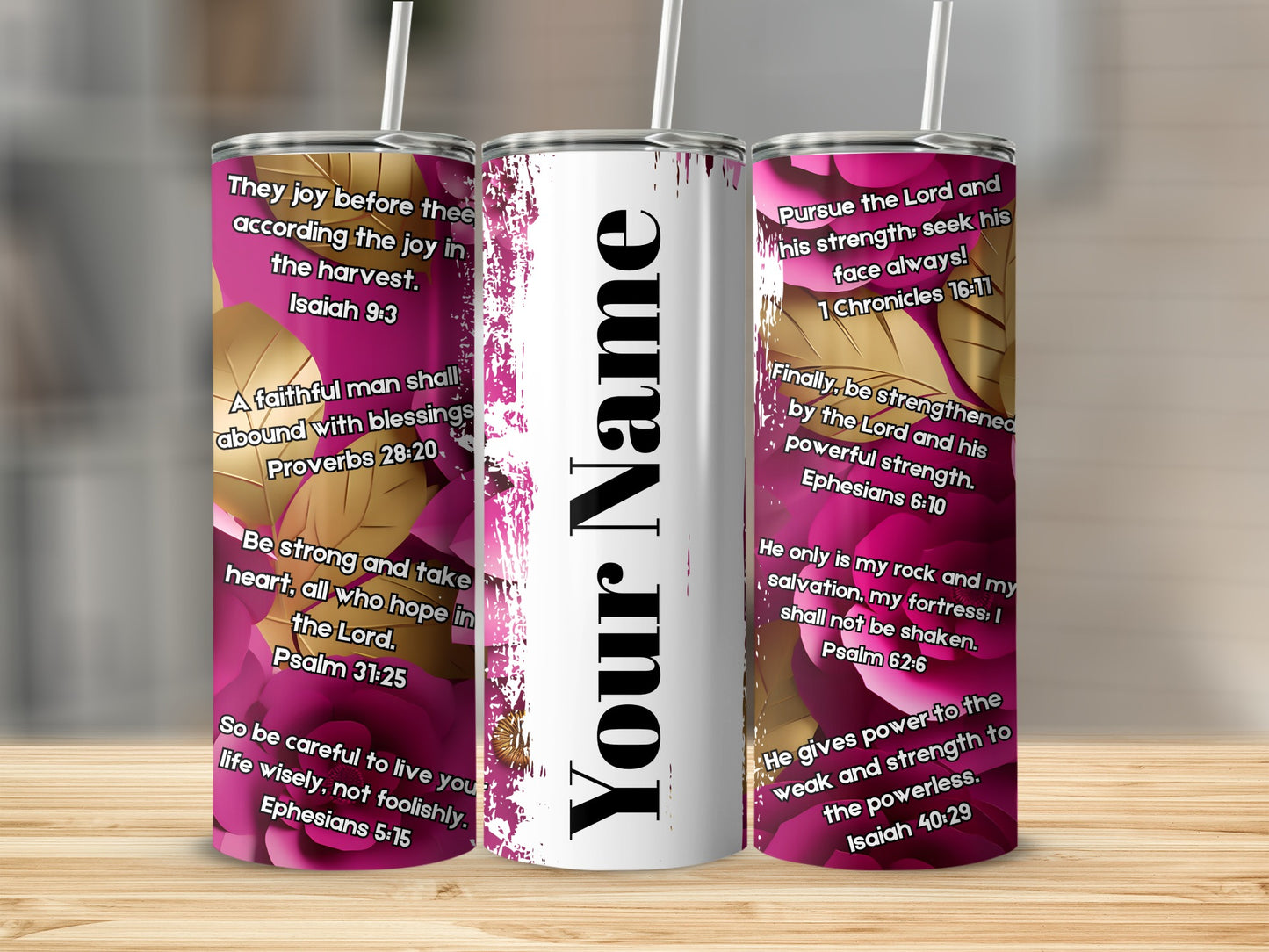 Personalized Christian Inspirational Quotes Tumbler