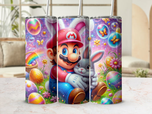 Mario Bunny Vibrant Easter Eggs Rainbow Bubbles Tumbler product type