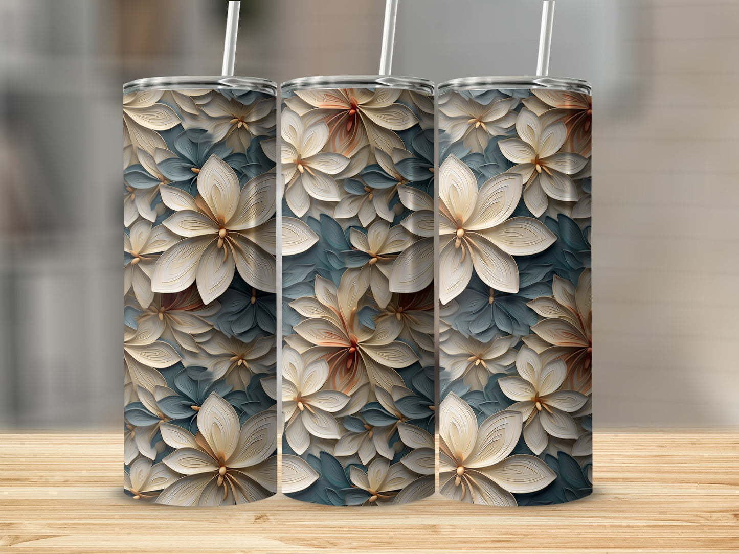 Elegant Floral Design Insulated Tumbler Drinkware Product