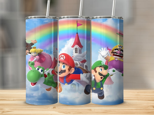 Super Mario Characters Rainbow Tumbler with Straw