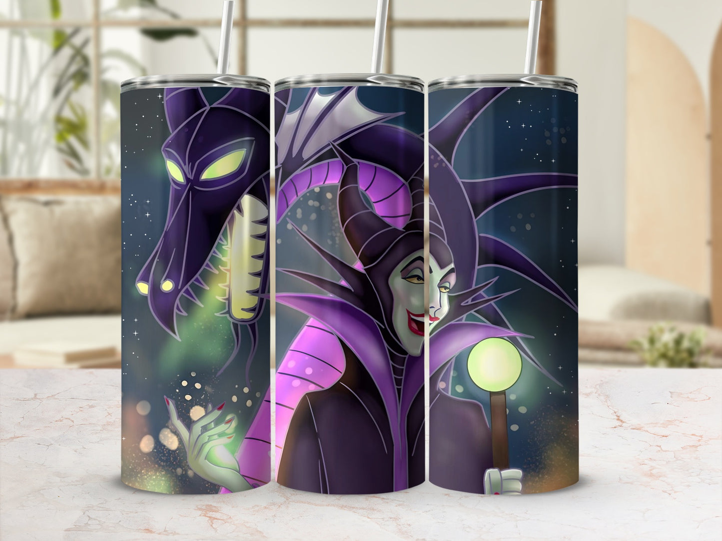 Dragon and Sorceress Themed Tumbler Cup Product
