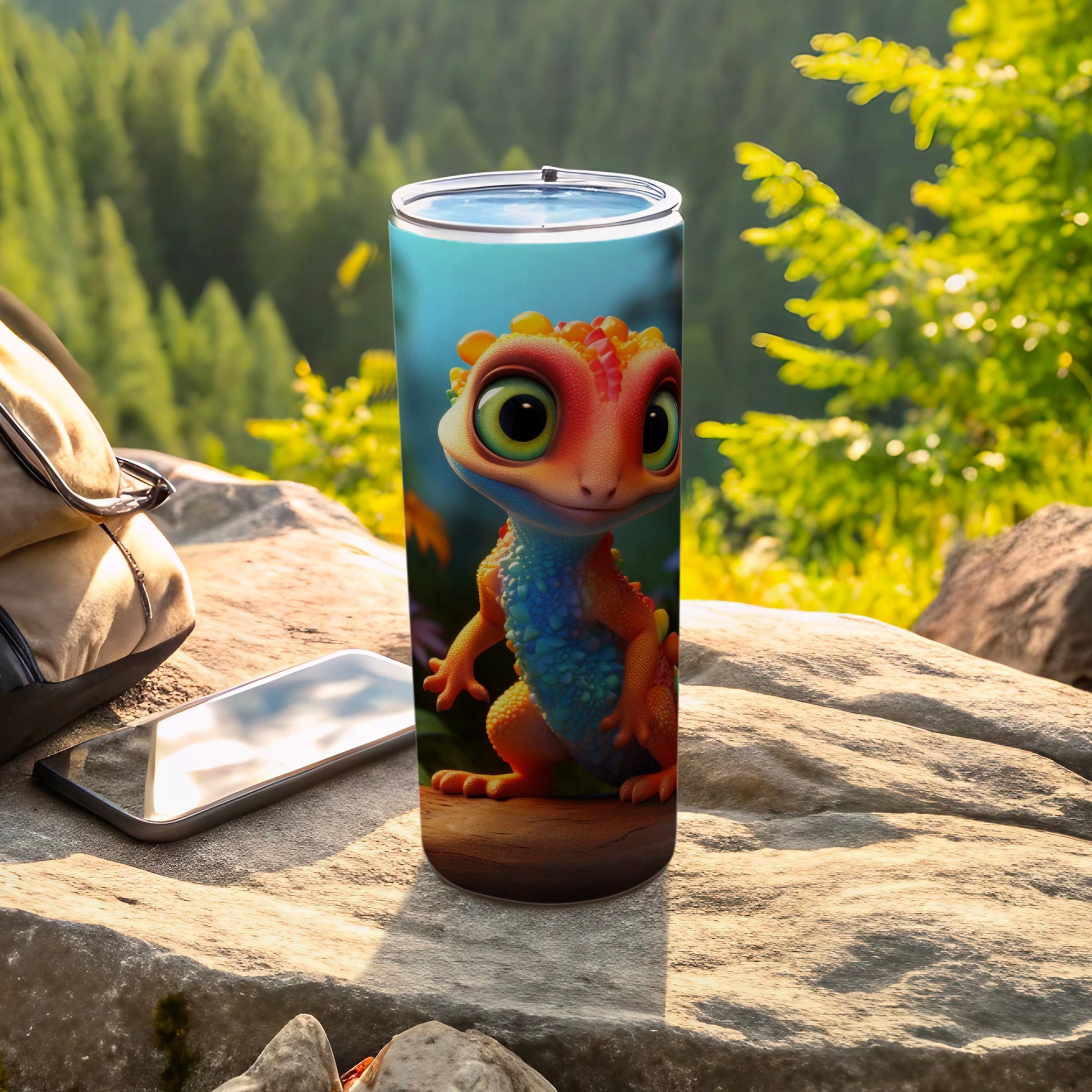Cute Cartoon Lizard Tumbler For Outdoor Adventures