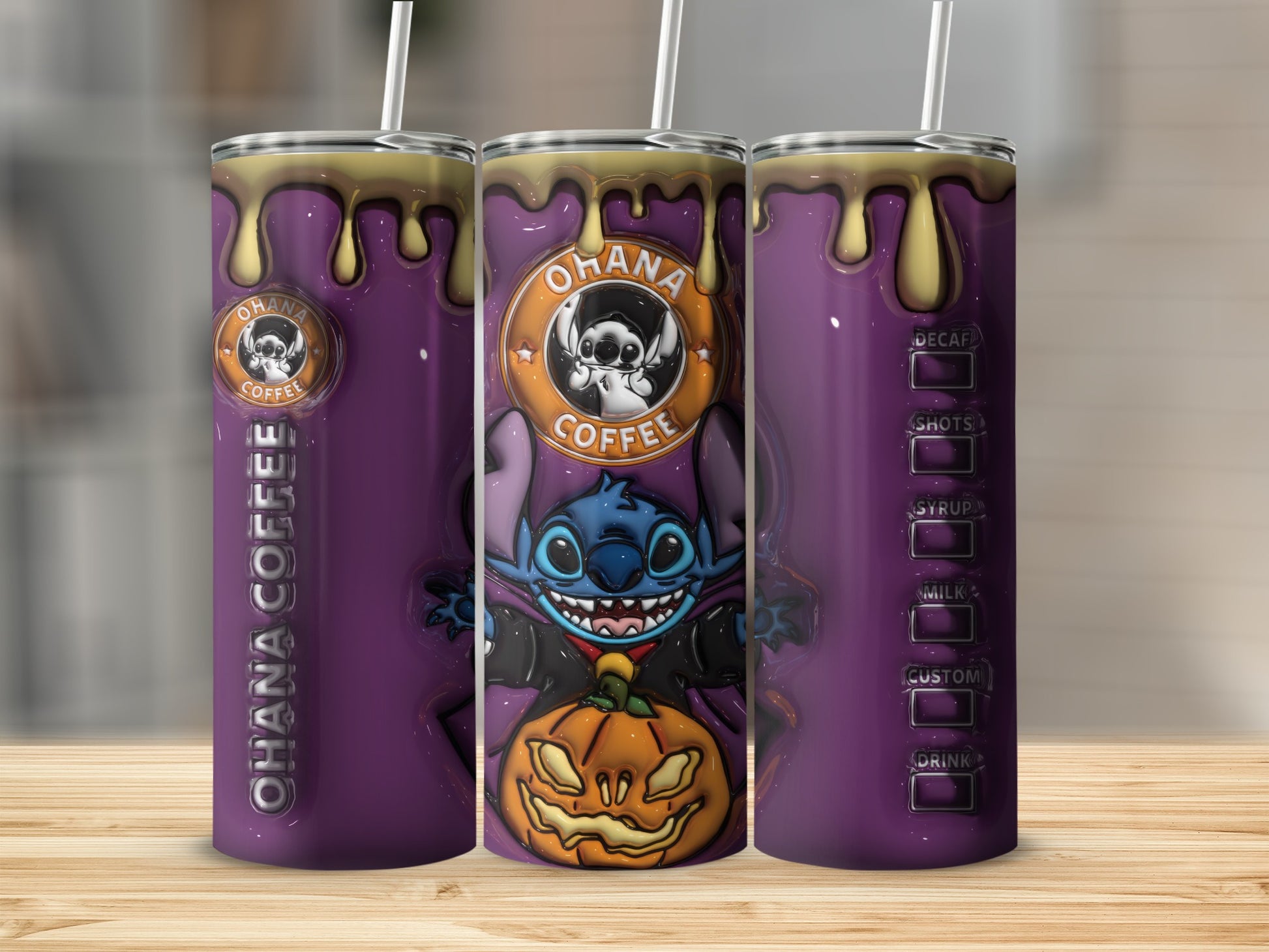 Ohana Coffee Custom Halloween Themed Tumbler Cup