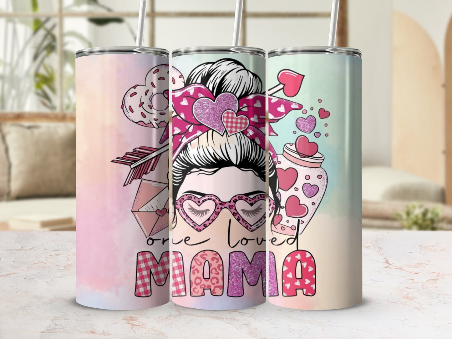Cute Valentine's Day Love You Mama Tumbler Cup