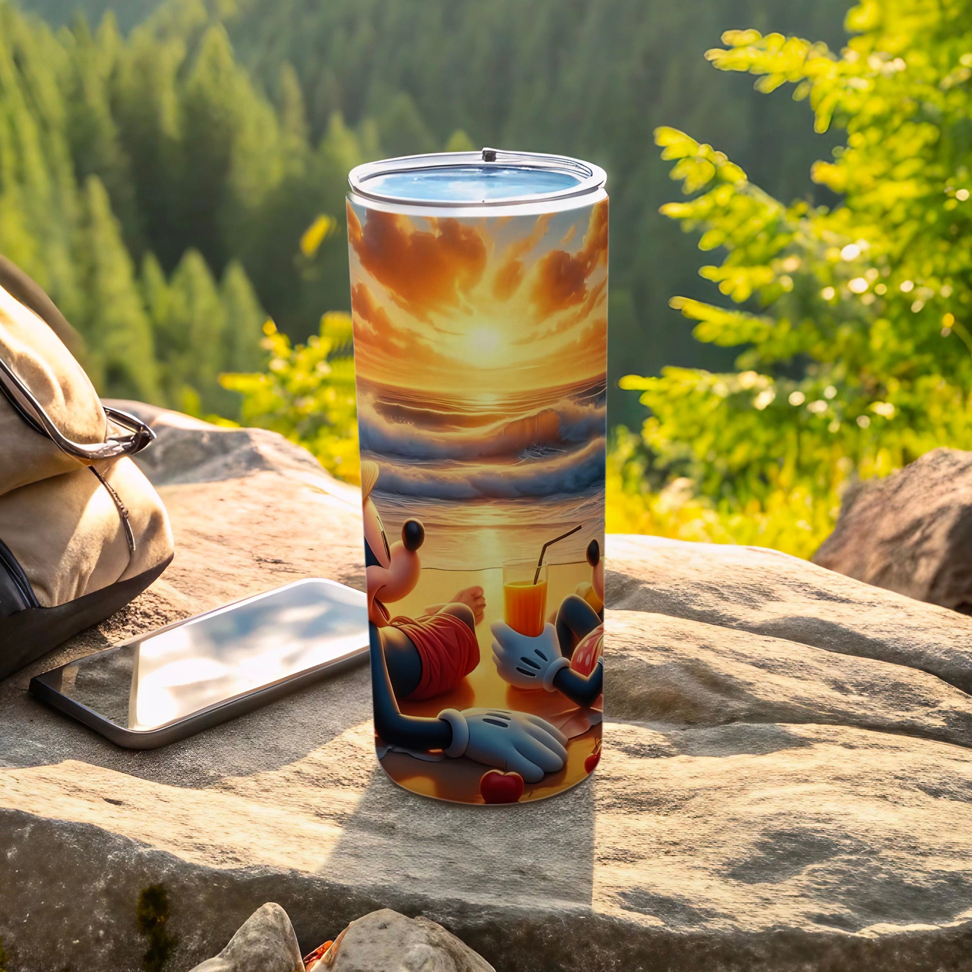Mickey Beach Sunset Design Insulated Beverage Tumbler
