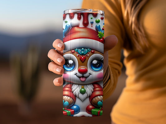 Festive Christmas Cartoon Character Insulated Drink Tumbler