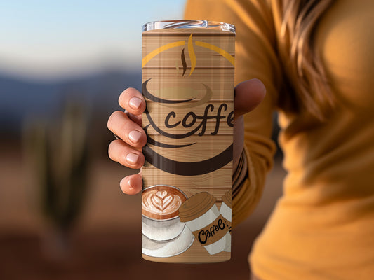 Coffee Lover's Illustrated Travel Mug with Lid