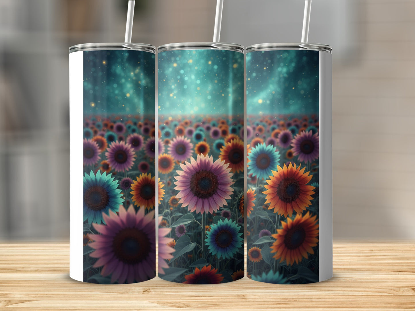 Colorful Sunflower Field Design Tumbler Product