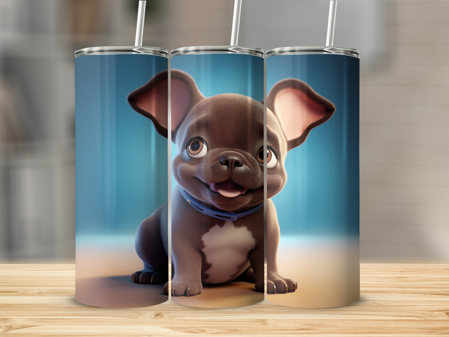 Cute French Bulldog Tumbler with Straw акссворд