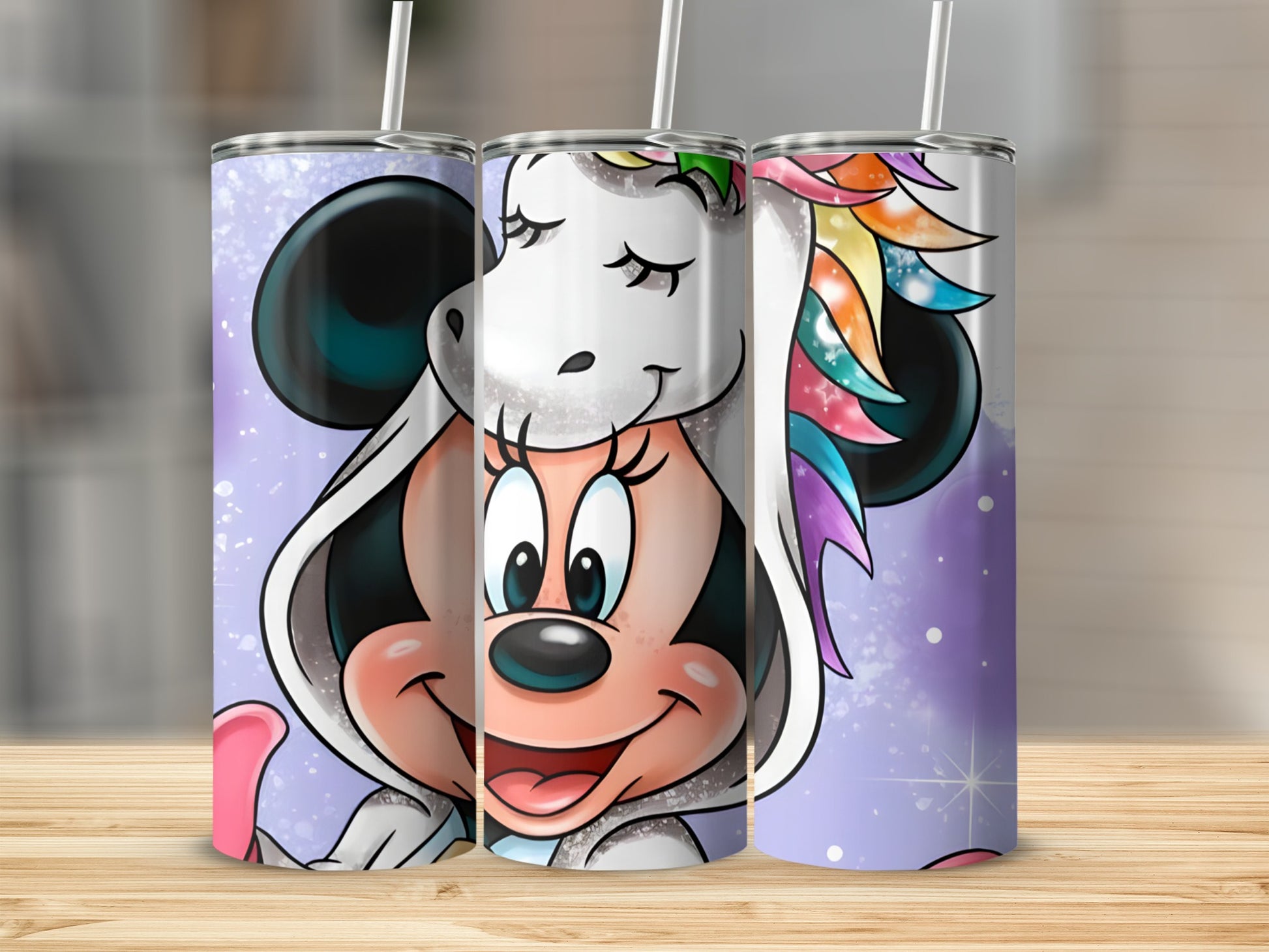 Adorable Mickey Mouse in Unicorn Costume Tumbler