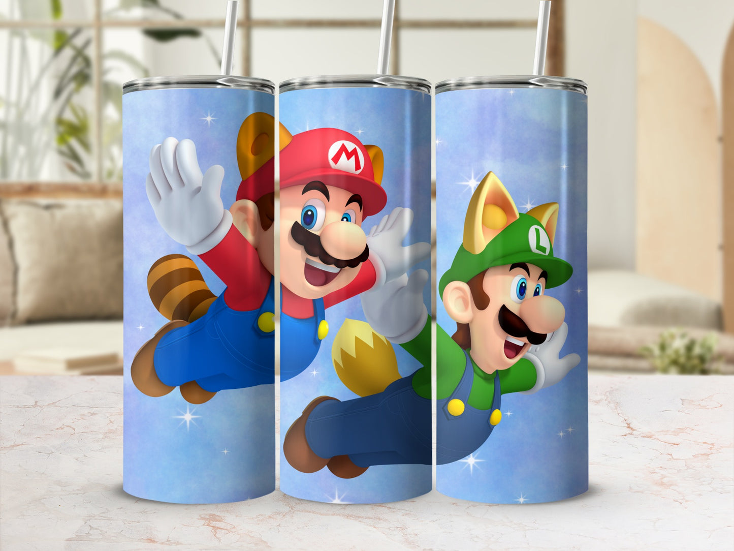 Super Mario and Luigi Adventure Design Travel Tumblers