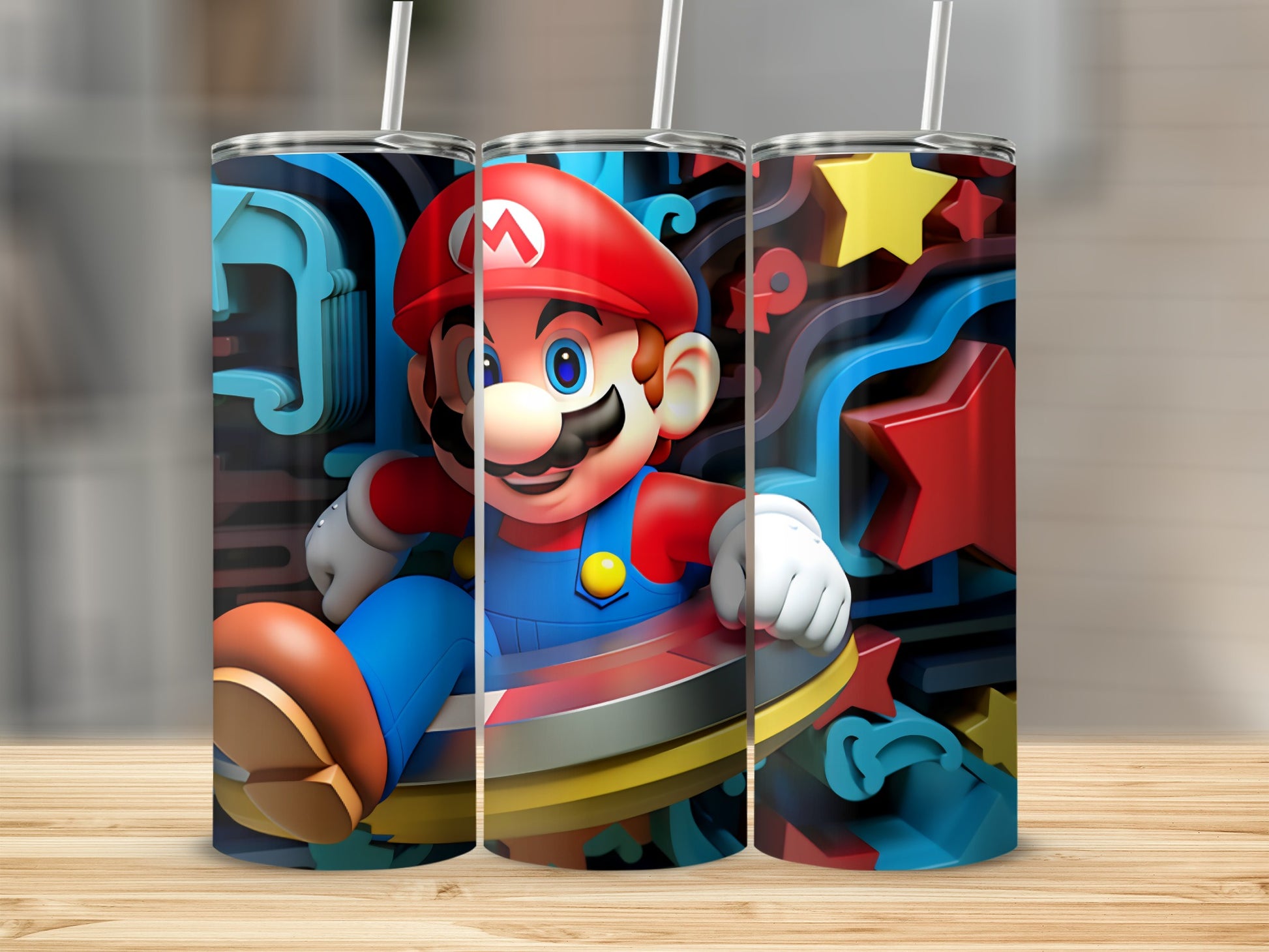 Colorful Super Mario Themed Tumbler Cup for All Ages