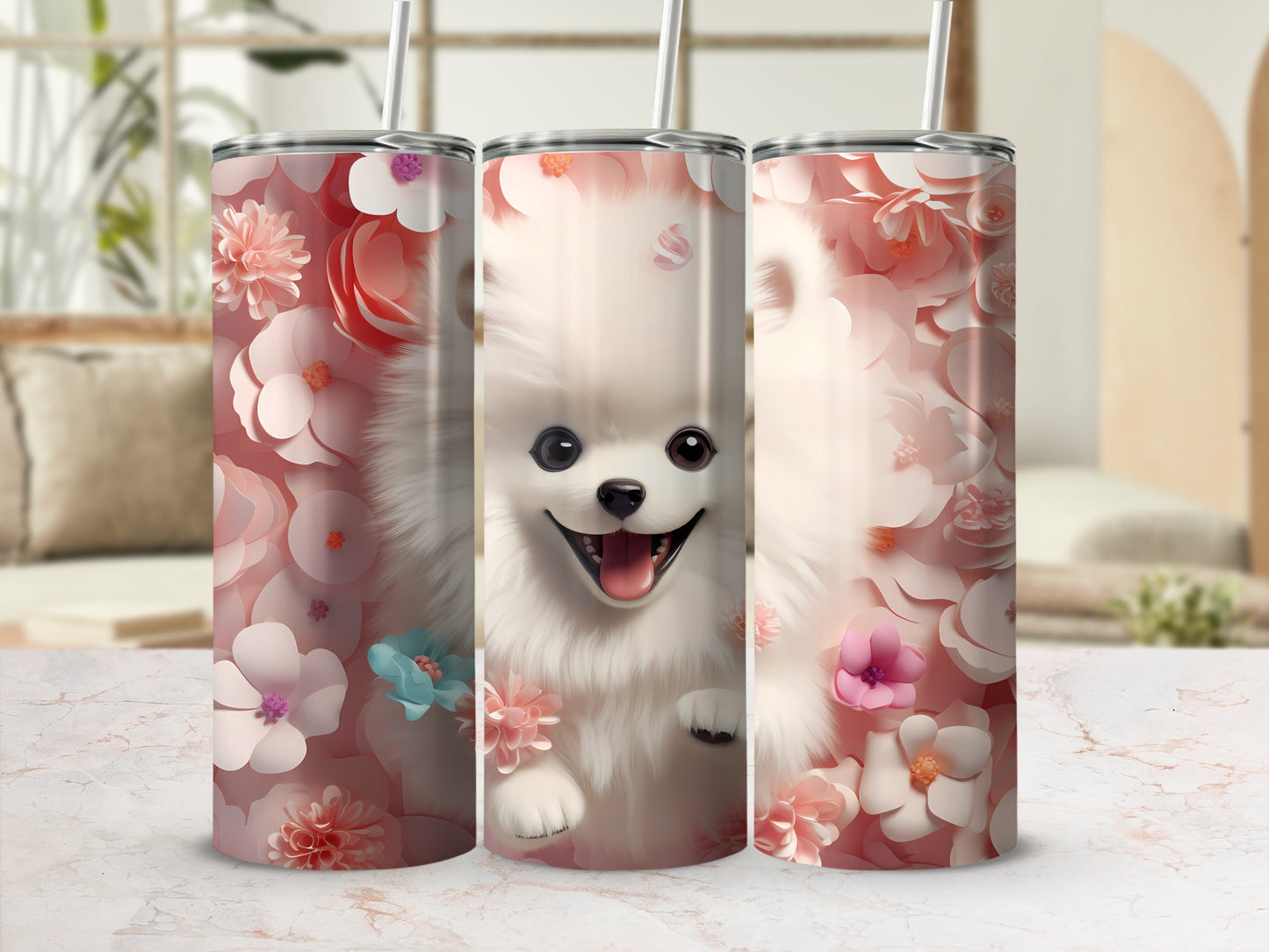Happy Fluffy Puppy Pink Flowers Tumbler product type

Puppy
Dog lover gift
Fluffy dog
White dog
Floral design
Pink flowers
Happy puppy
Smiling dog
Cute animal
Pet themed
Tumbler
Drinkware
Beverage holder
Gift idea
Animal art
Paper flowers
Pomeranian art
Samoyed puppy
Aesthetic tumbler
Flower pattern