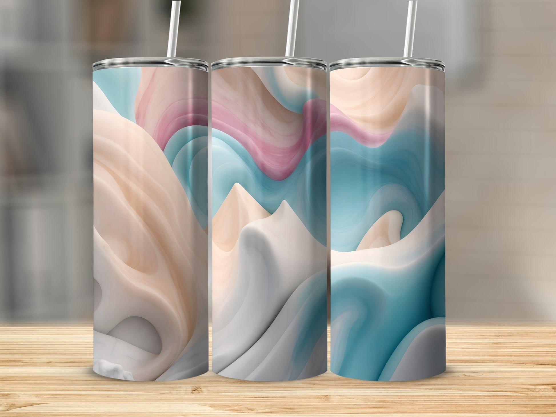 Abstract Swirl Design Blue Pink Beige product type
