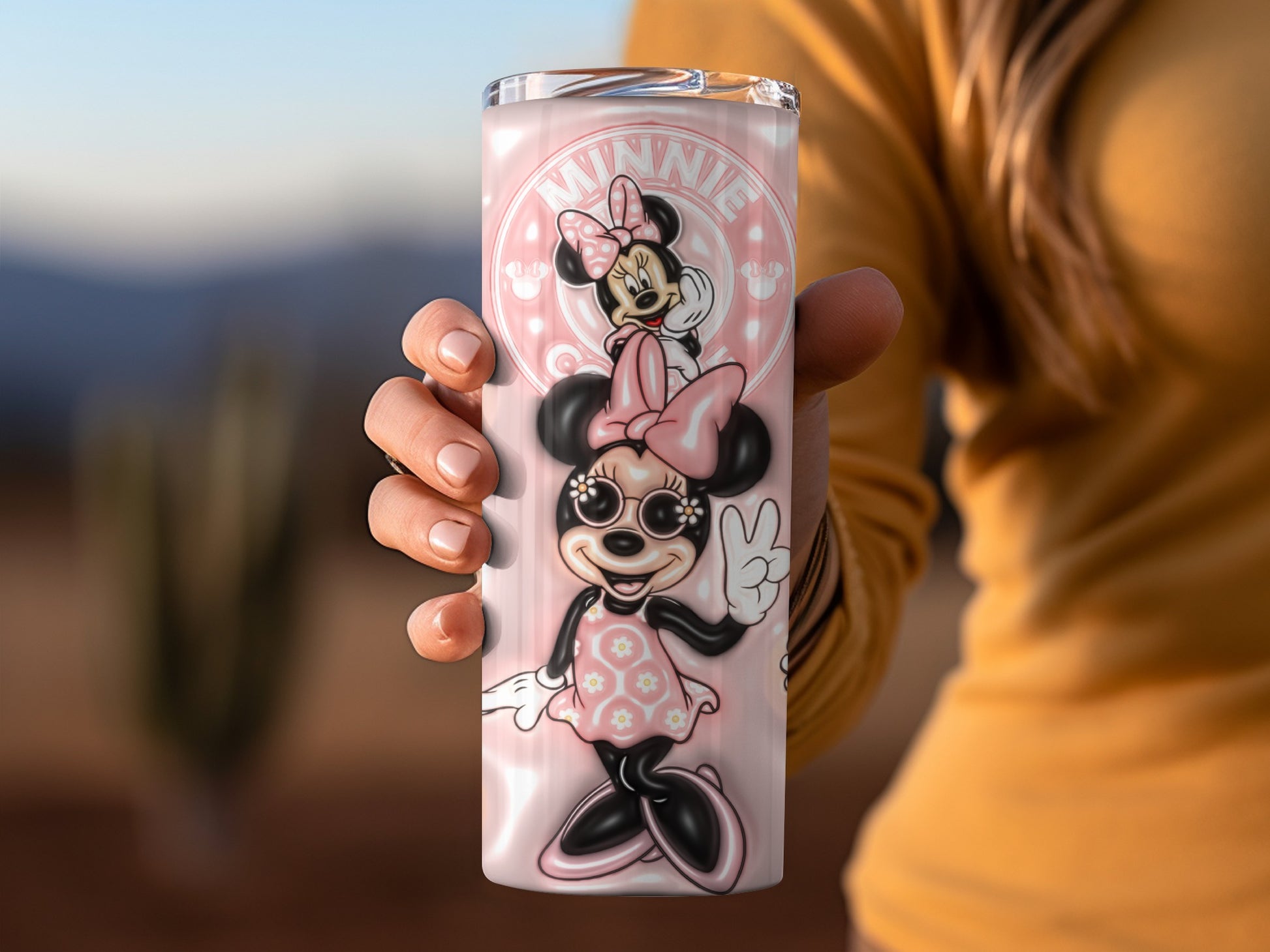 Pink Minnie Mouse Themed Insulated Tumbler Cup