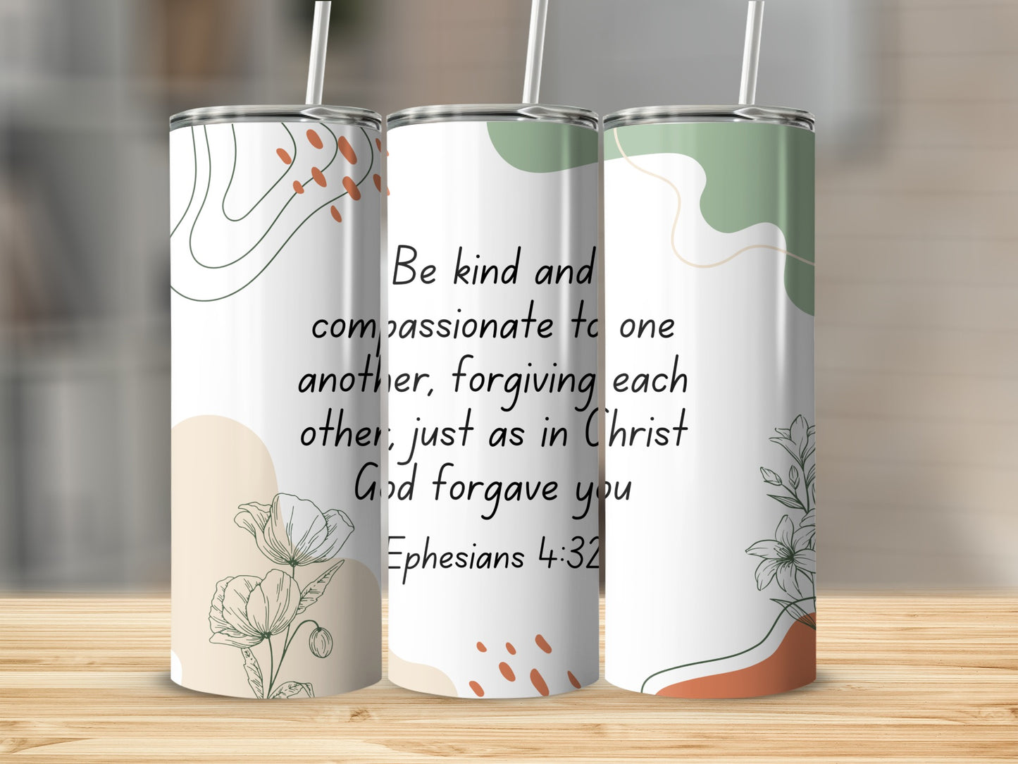 Inspirational Be Kind and Compassionate Steel Tumbler