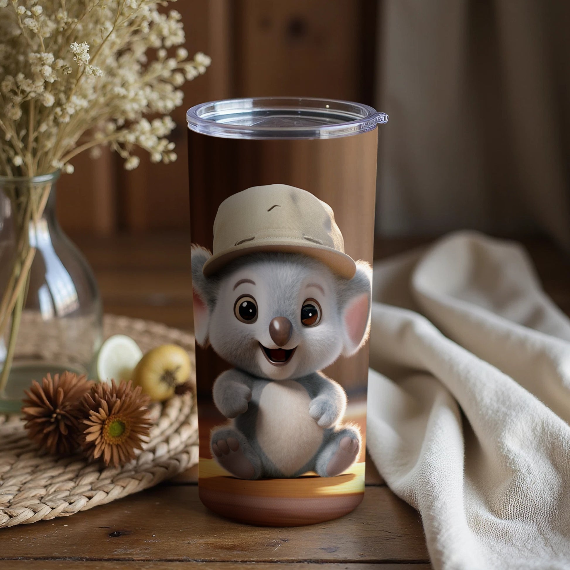 Cute Koala with Hat Custom Insulated Tumbler