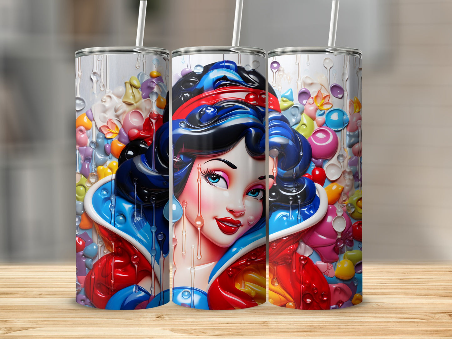 Colorful Pop Art Female Character Themed Tumbler
