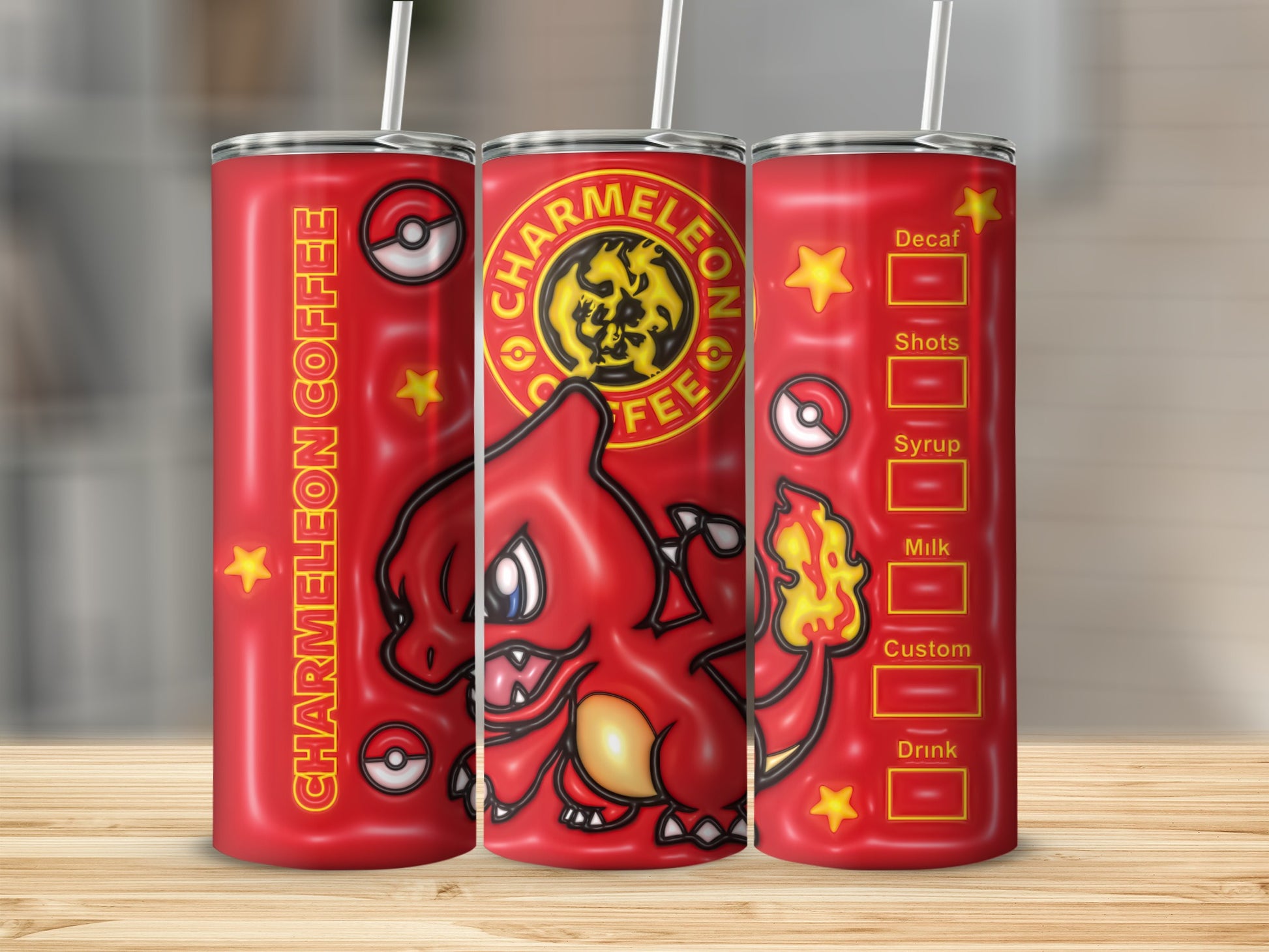 Charmeleon Coffee Customizable Mug With Straw and Lid