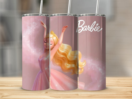 Barbie Pink Princess Design Insulated Tumbler Cup