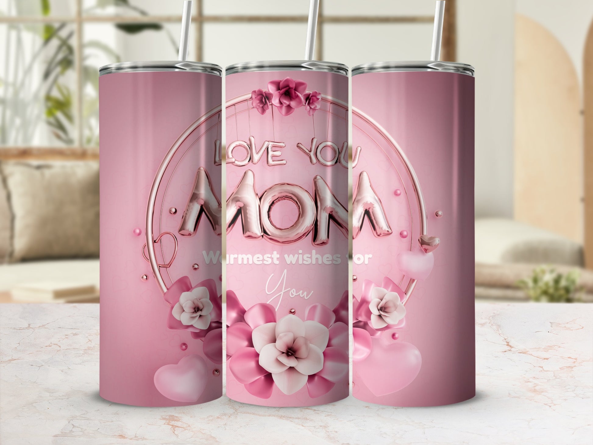 Love You Mom Warmest Wishes Tumbler Gift for Mother
