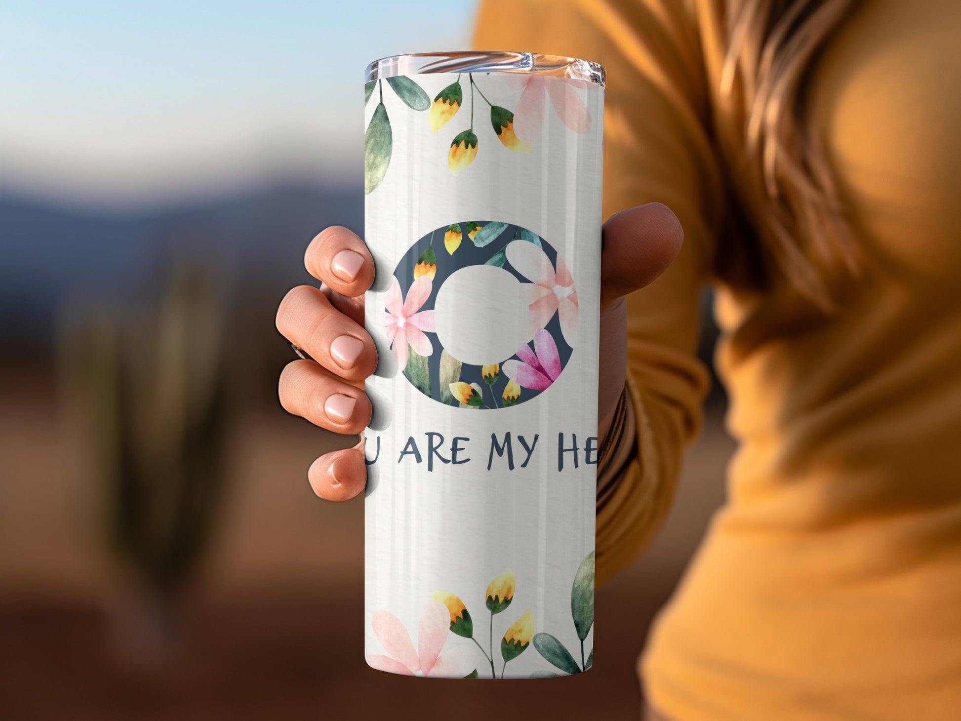 You Are My Heart Floral Pattern Tumbler