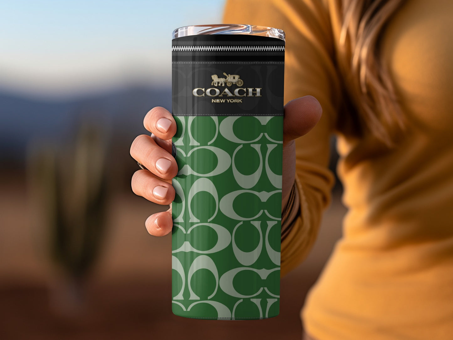 Coach New York Signature Green Insulated Tumbler