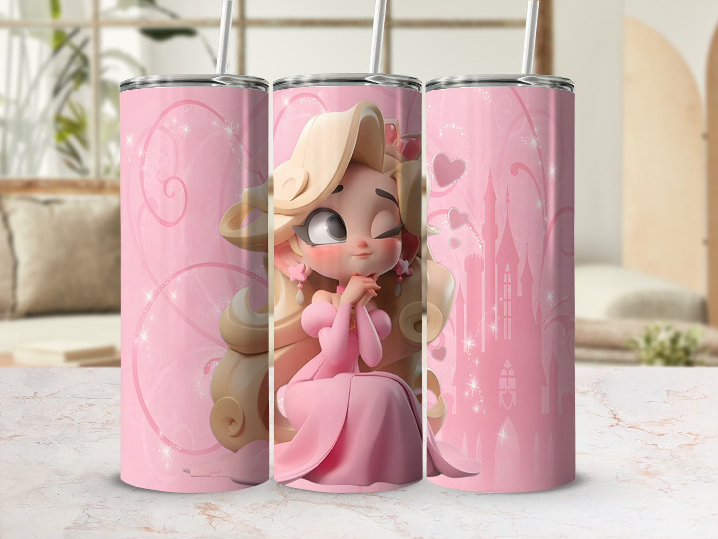 Cute Fairy Tale Princess Castle Themed Tumbler