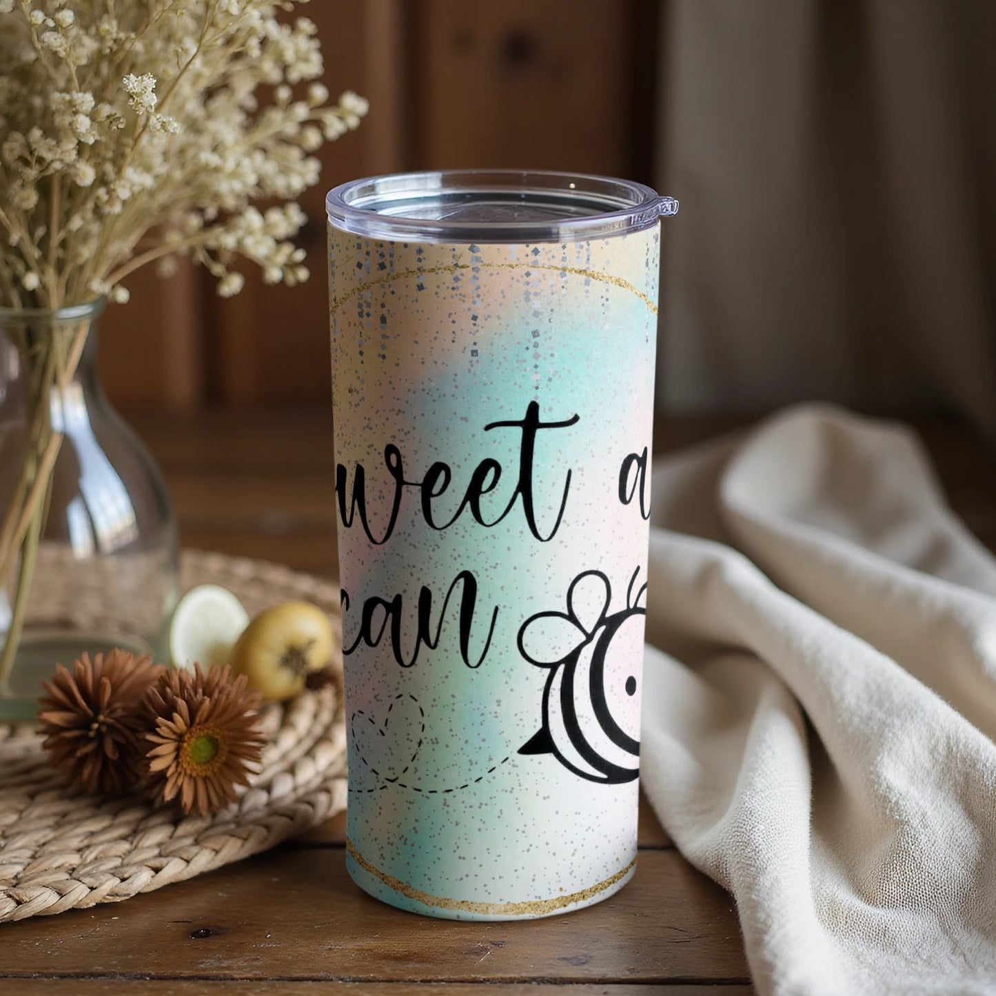 Sweet As Can Be Bee Design Insulated Tumbler Cup