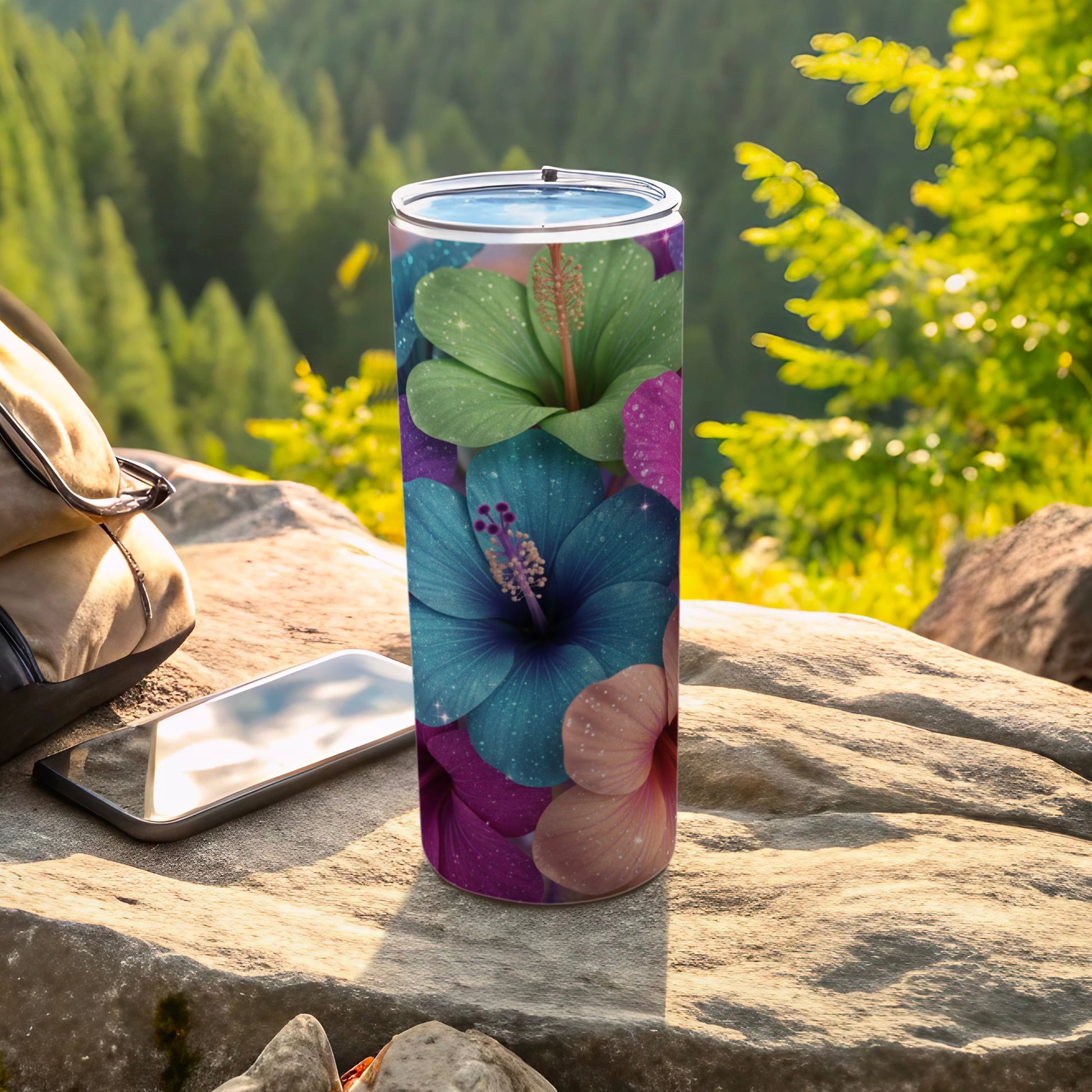 Colorful Tropical Flowers Insulated Tumbler Cup